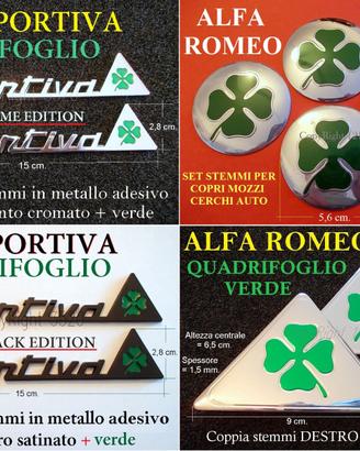 ALFA ROMEO SPORTIVA QUADRIFOGLIO VERDE STEMMI LOGO
