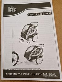 Rimorchio bici per bambini Homcom 440-026