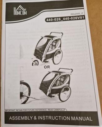 Rimorchio bici per bambini Homcom 440-026