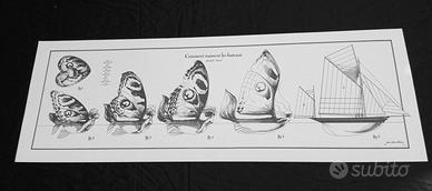 Poster nautico vintage J.O. Héron 100×33 cm