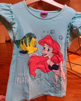 T-shirt Ariel Disney bambina 9-10 anni