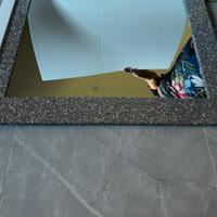 Specchiera glitter silver 106x86.