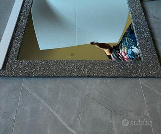 Specchiera glitter silver 106x86.