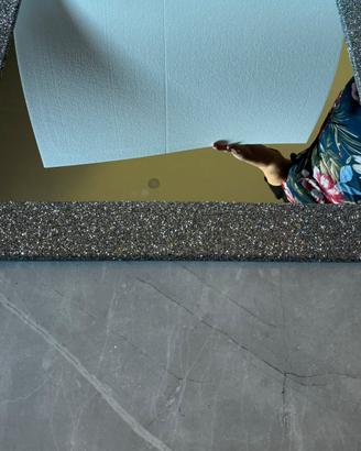 Specchiera glitter silver 106x86.