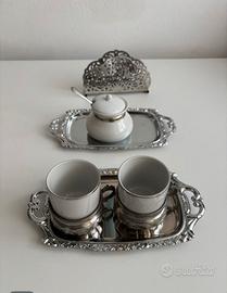 Set caffè tazzine zuccheriera portatovaglioli inox