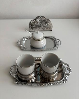 Set caffè tazzine zuccheriera portatovaglioli inox