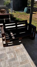 Panchina artigianale in legno recupero bancali