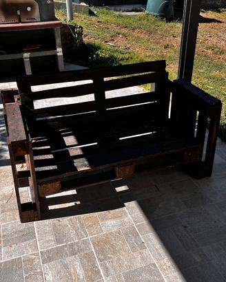 Panchina artigianale in legno recupero bancali