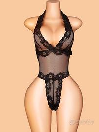 Body nero in pizzo – Taglia unica – Nuovo 