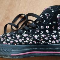 Converse All Star nero a fiori n. 35