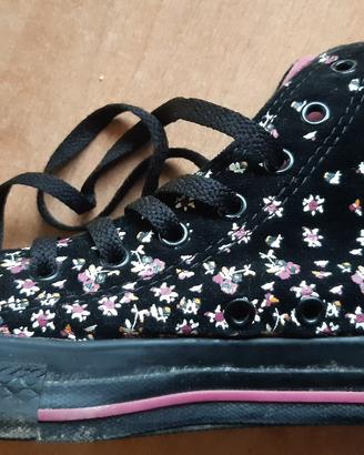Converse All Star nero a fiori n. 35