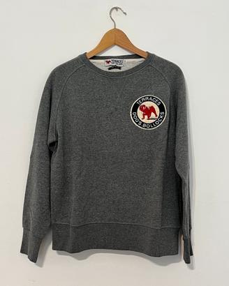 Felpa Terraces Dog’s Bollocks grigia bulldog tg. S