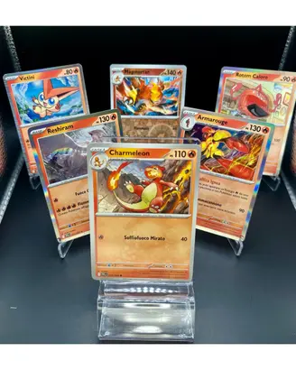 Lotto 5 Carte Pokémon Fuoco Reshiram Victini Holo