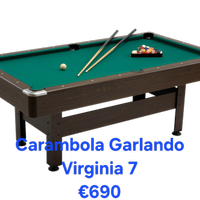 Tavolo da Biliardo Garlando Virginia 7 Nuovo