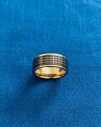 Anello in acciaio bicolore   - Taglia 18
