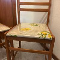 4 sedie in legno seduta imbottita