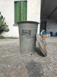 Bidone anni 70 zincato