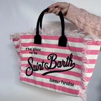 borsa MC2 saint barth righe rosa 