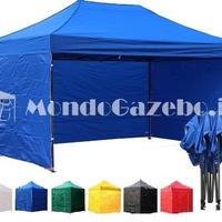 3x4,5 Gazebo 3cm BLU montanti traverse acciaio