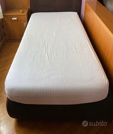 Letto singolo contenitore con materasso memory