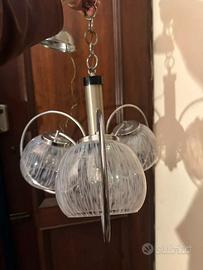Lampadario Vintage Space Age Anni 60 70 Vetro Mura