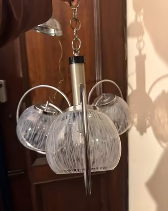 Lampadario Vintage Space Age Anni 60 70 Vetro Mura