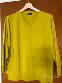 Maglia estivo scollo a V giallo limone tg 50