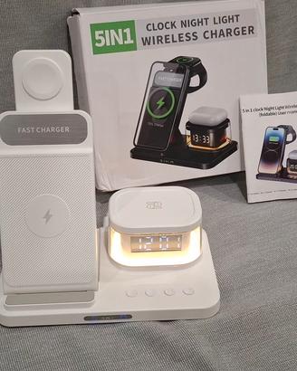 Caricatore Wireless bianco 5 in 1 per Apple