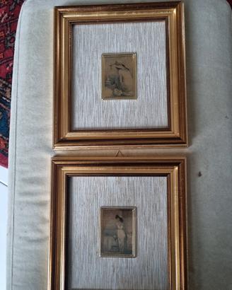 N. 5. QUADRETTI  CREAZIONE FOGLIA D'ORO 