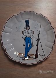 Piatto vintage ceramica "nove", firmato, epoca '50
