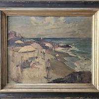 Federico variopinto Ischia olio su cartone