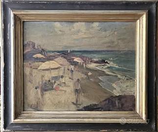 Federico variopinto Ischia olio su cartone