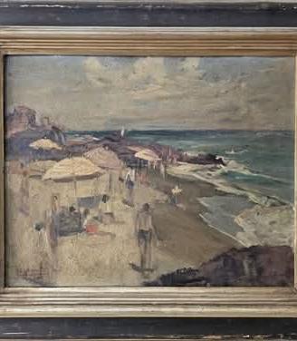 Federico variopinto Ischia olio su cartone