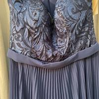 Abito cerimonia blu tg 44 con stola