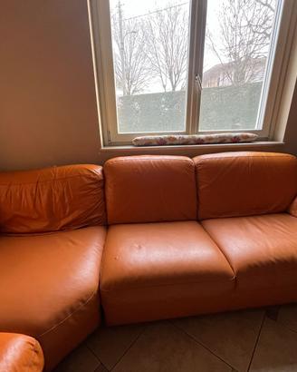 Divano angolare arancio