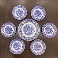 1 piatto torta + 6 piattini Ceramica Quadrifoglio