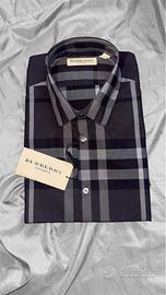 Camicia burberry nera a quadretti originale