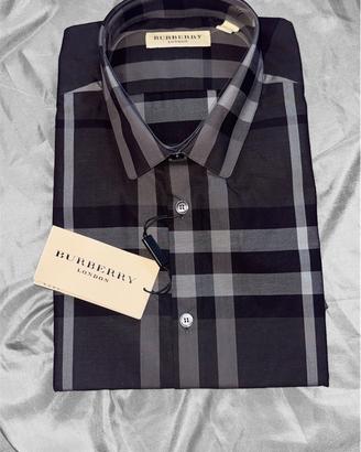 Camicia burberry nera a quadretti originale