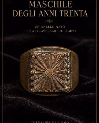 Antico anello uomo chevalier anni 30 sigillo