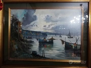 Dipinto pittore Lami olio su tela (con autentica)