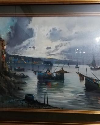 Dipinto pittore Lami olio su tela (con autentica)