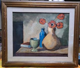 Quadro Natura Morta Olio su Tavola Monti 1962