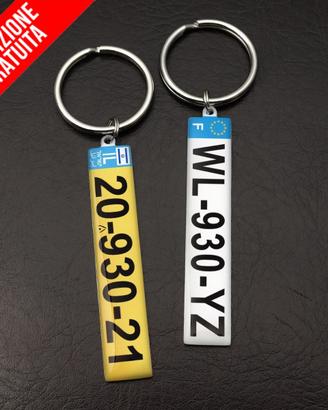 PORTACHIAVI TARGA AUTOMOBILE IN METALLO METAL