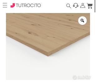 Piano cucina scrivania angoli arrotondati rovere