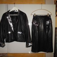 TailleurGiaccaeGonnaInVeraPelleVintageMadeInItalyV