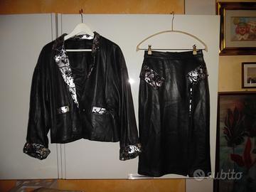 TailleurGiaccaeGonnaInVeraPelleVintageMadeInItalyV