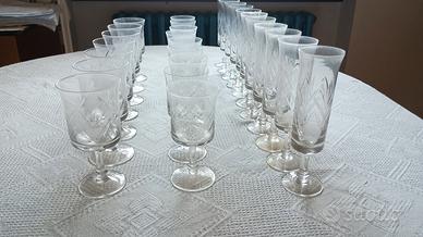 set bicchieri di cristallo anni 70