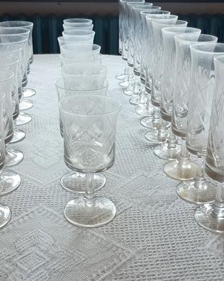 set bicchieri di cristallo anni 70