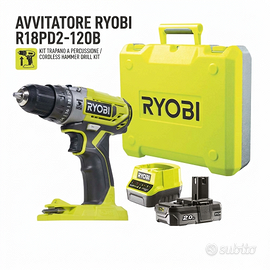 Ryobi R18PD2-120B Trapano 18V Kit 2Ah NUOVO