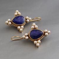 Orecchini vintage stile anni 20 blu